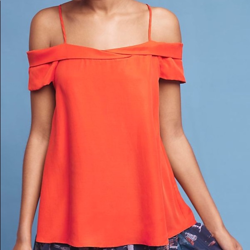 Anthropologie Paper Crown Cold Shoulder Top